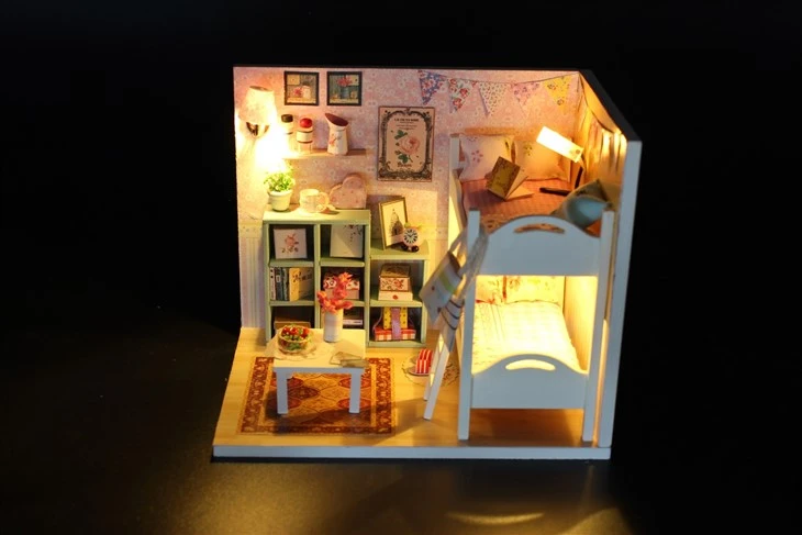 Hongda Wood Crafts Wooden Boxes Wall Signs Gallery Shop Diy Doll House Accessories Unisex